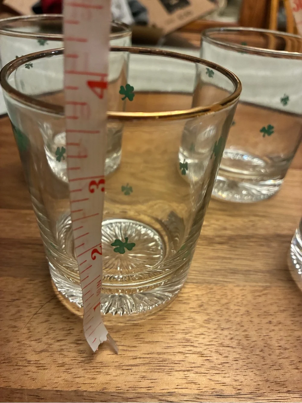 Vintage Irish Shamrock whisky tumblers set of 4